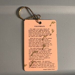 Vintage Footprints Keychain with Inspirational Message